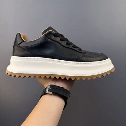 Handcrafted Horsehide Soft Thick-Sole Casual Retro Low-Top Sneakers
