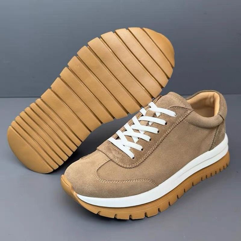 Autumn/Winter Handcrafted Vintage Fashion Versatile Soft Leather Exfoliating Casual Athletic Leather Shoes