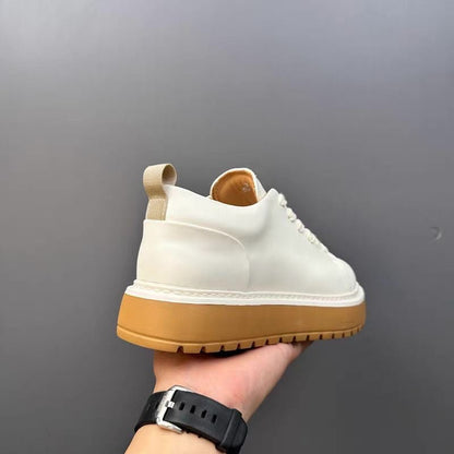 Fashionable Genuine Leather Versatile Chunky Sole Trendy Skate Shoes