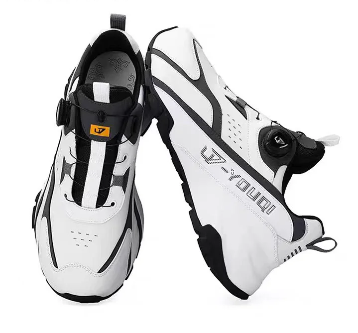 Full-Grain Leather Rotating Buckle Dad Sneakers