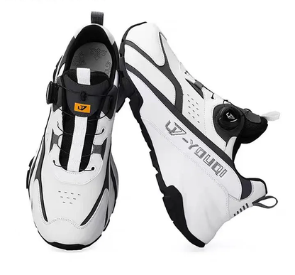 Full-Grain Leather Rotating Buckle Dad Sneakers