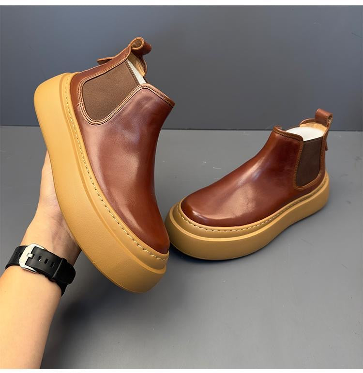 Genuine Leather Vintage Slip-On Handcrafted High-Top British-Style Dr. Martens Boots