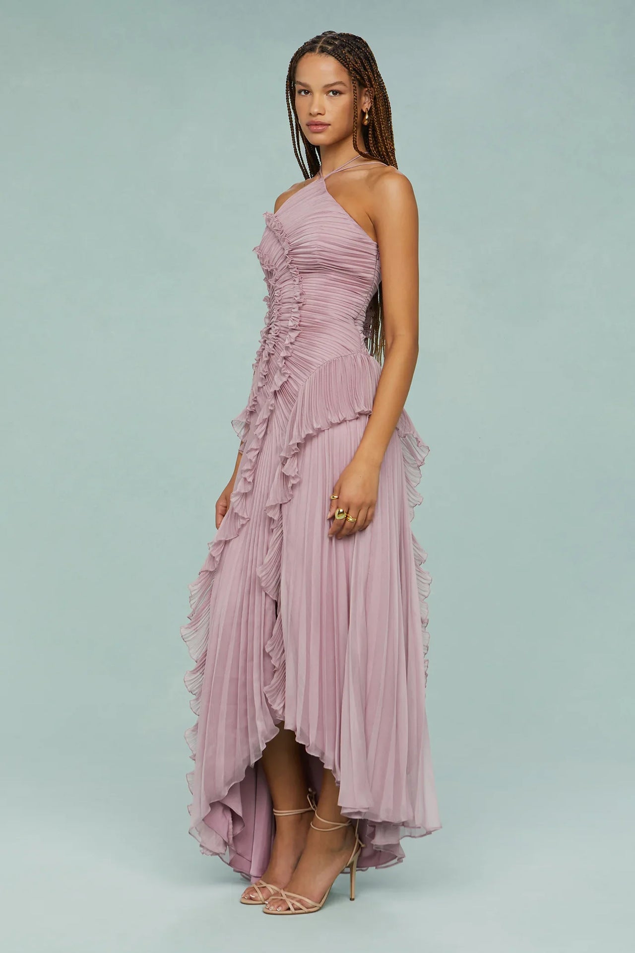 🥇Ethereal Pleated Strappy Dress