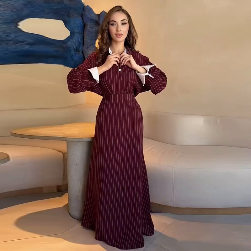 Stylish Striped Skirt Set