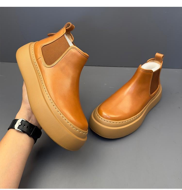 Genuine Leather Vintage Slip-On Handcrafted High-Top British-Style Dr. Martens Boots