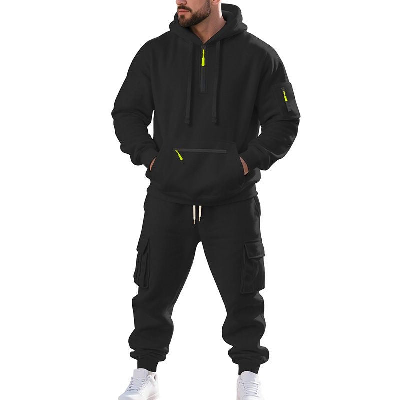 Heavyweight Fleece-Lined Casual Multi-Pocket Workwear Set