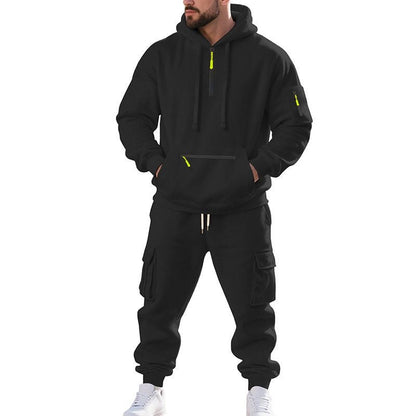 Heavyweight Fleece-Lined Casual Multi-Pocket Workwear Set